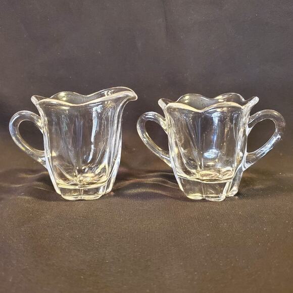 Vintage Duncan & Miller Mini Cream n Sugar in Canterbury (Heavy Pressed) - Picture 1 of 7